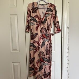 BluHeaven Monstera Plant Wrap Dress Size L